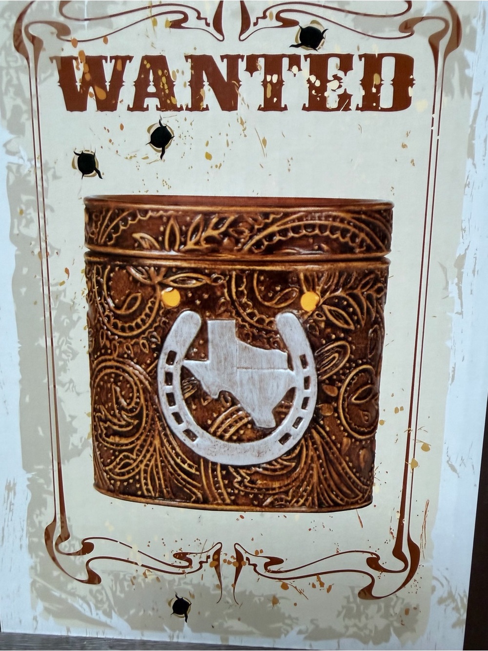 NIB Scent Sationals Texas Leather Design Wax Warmer